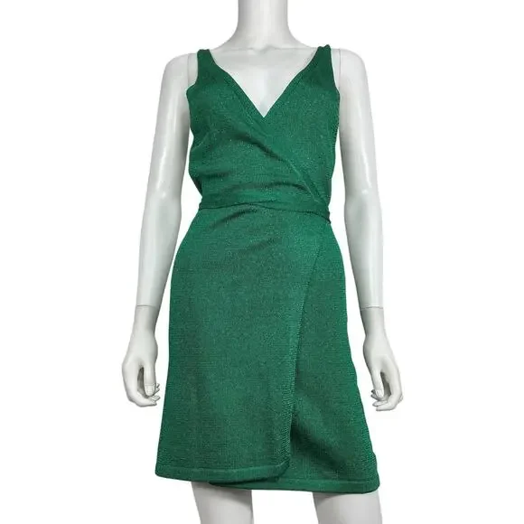 Lovers + Friends Knit Green Wrap Up Sweater Dress Size S - Picture 2 of 4